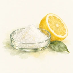 Акварельная иллюстрация: Лимонная кислота · Citric Acid